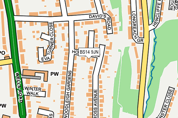 BS14 9JN map - OS OpenMap – Local (Ordnance Survey)