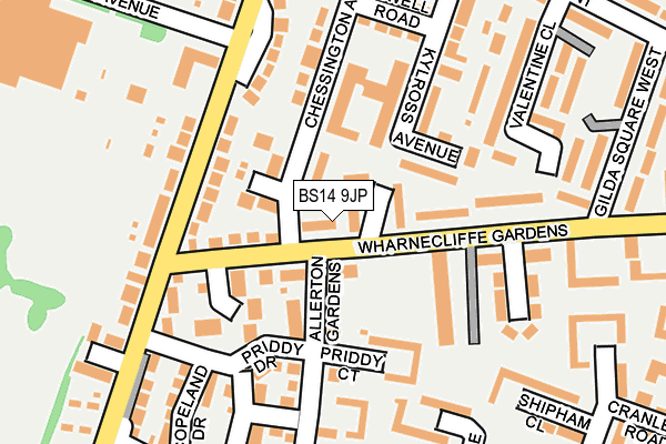 BS14 9JP map - OS OpenMap – Local (Ordnance Survey)