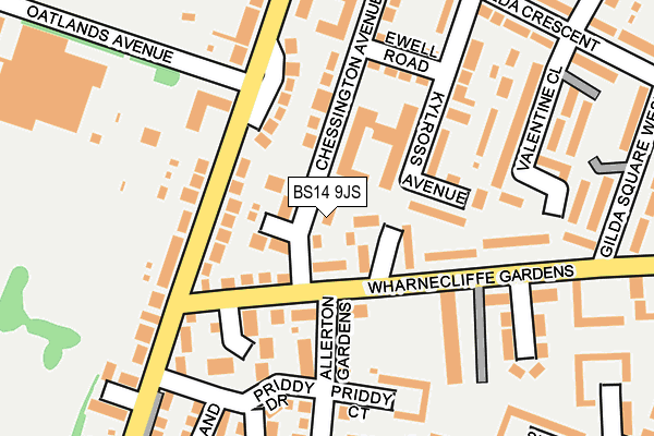 BS14 9JS map - OS OpenMap – Local (Ordnance Survey)