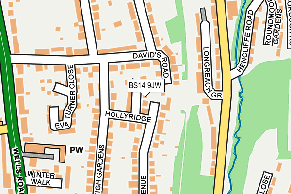 BS14 9JW map - OS OpenMap – Local (Ordnance Survey)