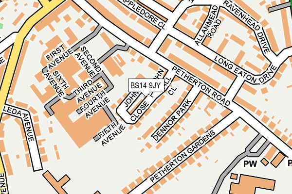 BS14 9JY map - OS OpenMap – Local (Ordnance Survey)