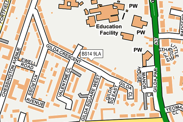 BS14 9LA map - OS OpenMap – Local (Ordnance Survey)