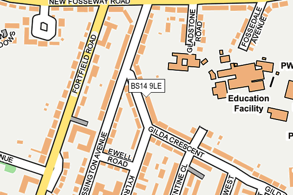 BS14 9LE map - OS OpenMap – Local (Ordnance Survey)