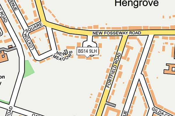 BS14 9LH map - OS OpenMap – Local (Ordnance Survey)