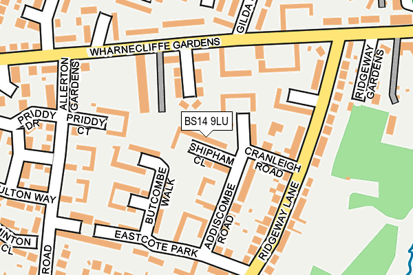 BS14 9LU map - OS OpenMap – Local (Ordnance Survey)
