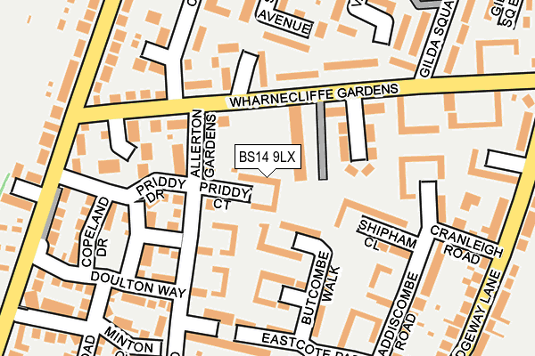 BS14 9LX map - OS OpenMap – Local (Ordnance Survey)