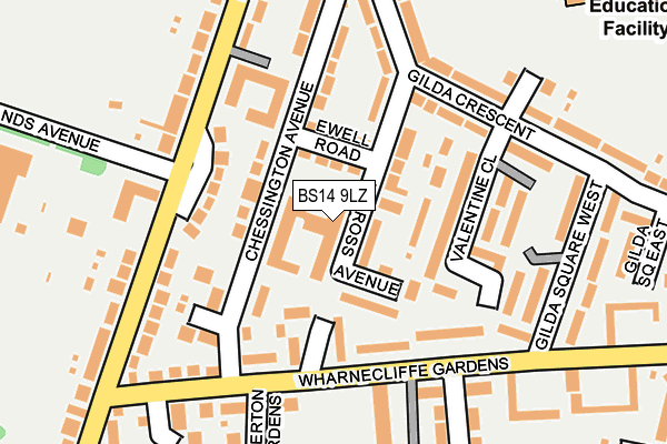 BS14 9LZ map - OS OpenMap – Local (Ordnance Survey)