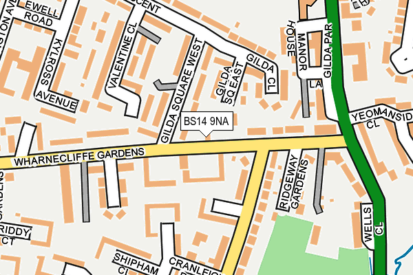 BS14 9NA map - OS OpenMap – Local (Ordnance Survey)