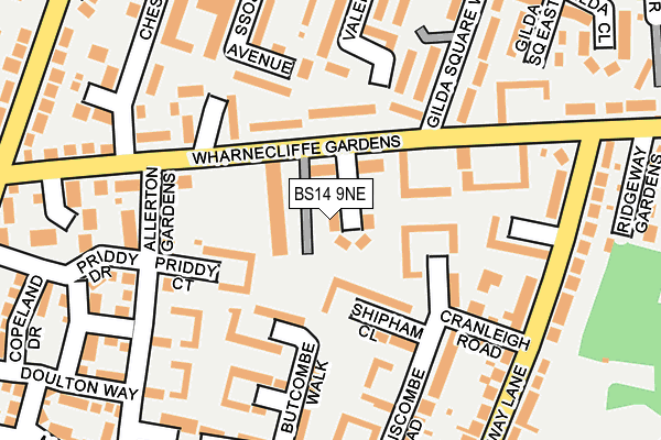 BS14 9NE map - OS OpenMap – Local (Ordnance Survey)