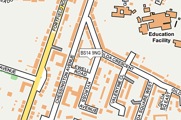BS14 9NG map - OS OpenMap – Local (Ordnance Survey)
