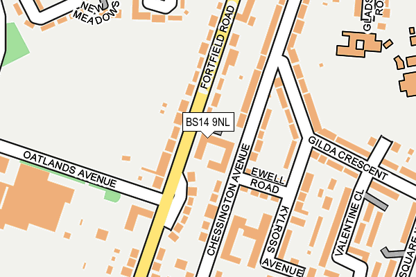 BS14 9NL map - OS OpenMap – Local (Ordnance Survey)