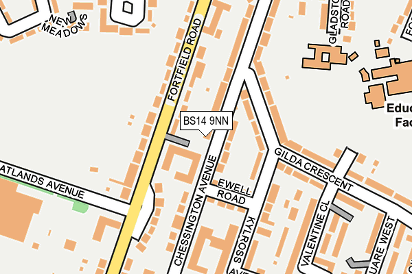 BS14 9NN map - OS OpenMap – Local (Ordnance Survey)
