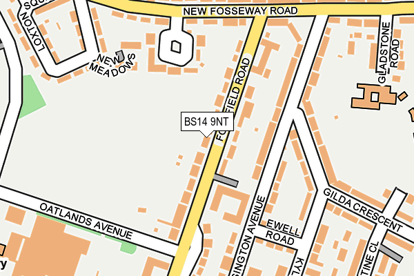 BS14 9NT map - OS OpenMap – Local (Ordnance Survey)