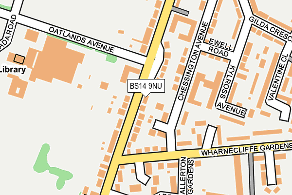 BS14 9NU map - OS OpenMap – Local (Ordnance Survey)