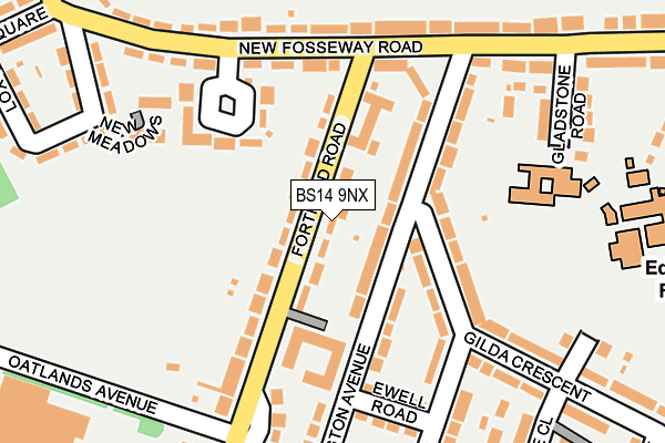 BS14 9NX map - OS OpenMap – Local (Ordnance Survey)