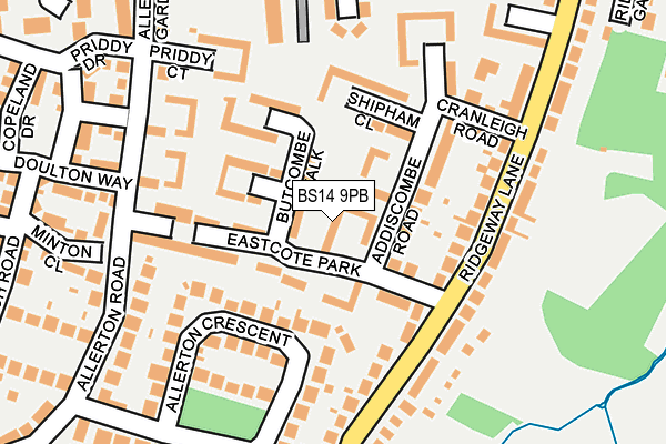 BS14 9PB map - OS OpenMap – Local (Ordnance Survey)