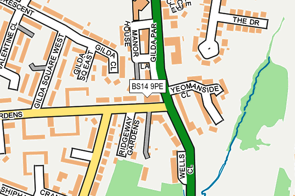 BS14 9PE map - OS OpenMap – Local (Ordnance Survey)