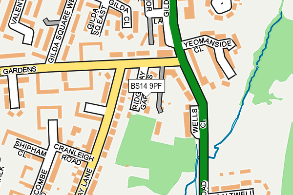 BS14 9PF map - OS OpenMap – Local (Ordnance Survey)