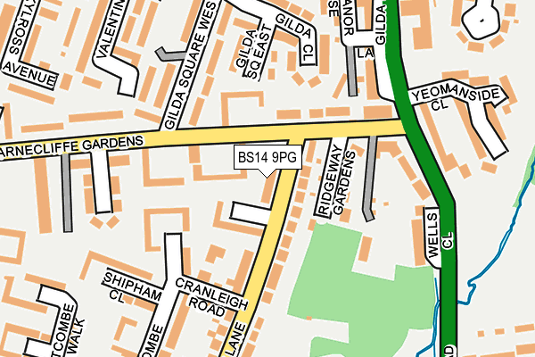 BS14 9PG map - OS OpenMap – Local (Ordnance Survey)