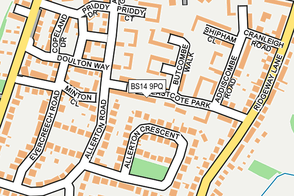 BS14 9PQ map - OS OpenMap – Local (Ordnance Survey)