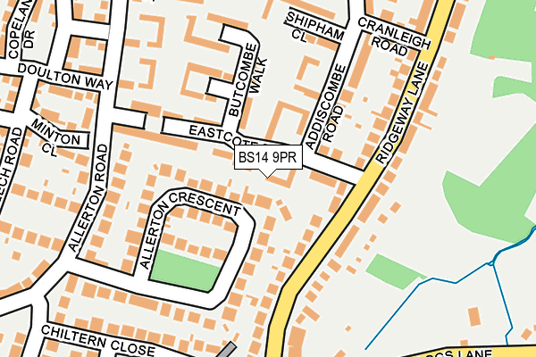 BS14 9PR map - OS OpenMap – Local (Ordnance Survey)