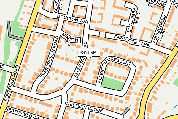 BS14 9PT map - OS OpenMap – Local (Ordnance Survey)