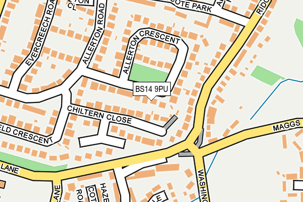 BS14 9PU map - OS OpenMap – Local (Ordnance Survey)