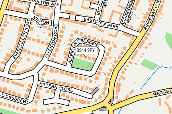 BS14 9PY map - OS OpenMap – Local (Ordnance Survey)