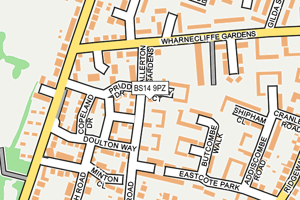 BS14 9PZ map - OS OpenMap – Local (Ordnance Survey)
