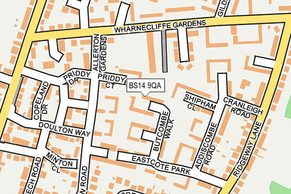 BS14 9QA map - OS OpenMap – Local (Ordnance Survey)
