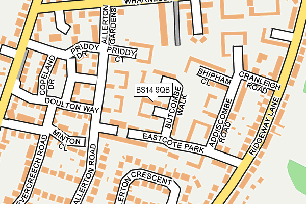 BS14 9QB map - OS OpenMap – Local (Ordnance Survey)
