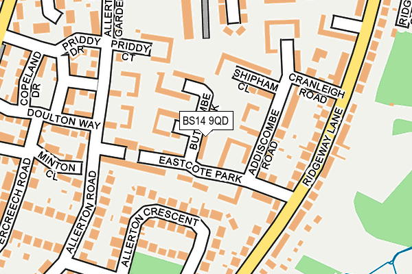 BS14 9QD map - OS OpenMap – Local (Ordnance Survey)