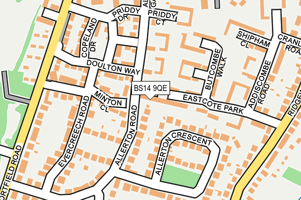 BS14 9QE map - OS OpenMap – Local (Ordnance Survey)