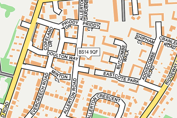 BS14 9QF map - OS OpenMap – Local (Ordnance Survey)