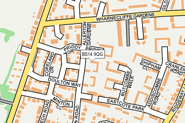 BS14 9QG map - OS OpenMap – Local (Ordnance Survey)
