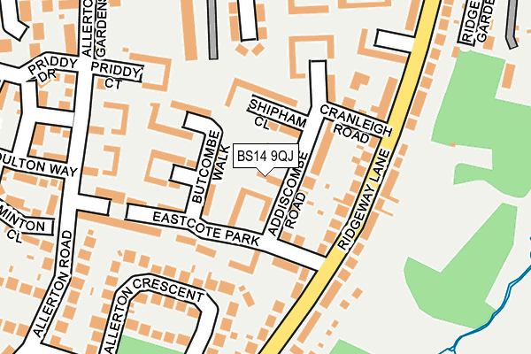 BS14 9QJ map - OS OpenMap – Local (Ordnance Survey)