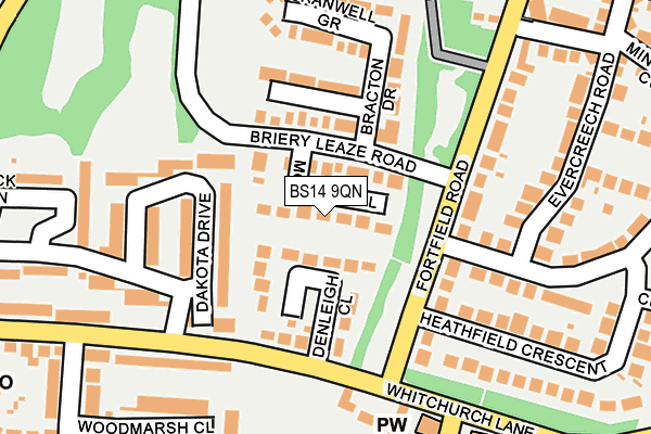 BS14 9QN map - OS OpenMap – Local (Ordnance Survey)
