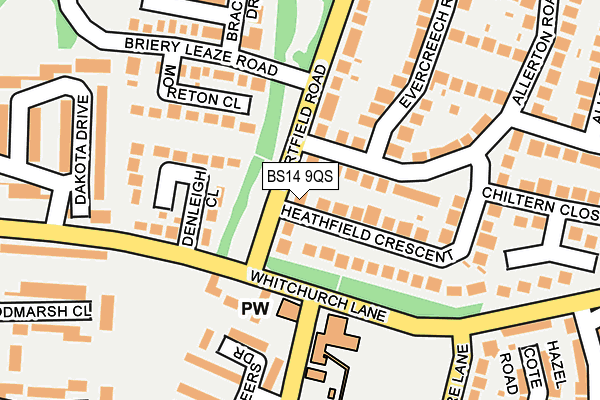 BS14 9QS map - OS OpenMap – Local (Ordnance Survey)
