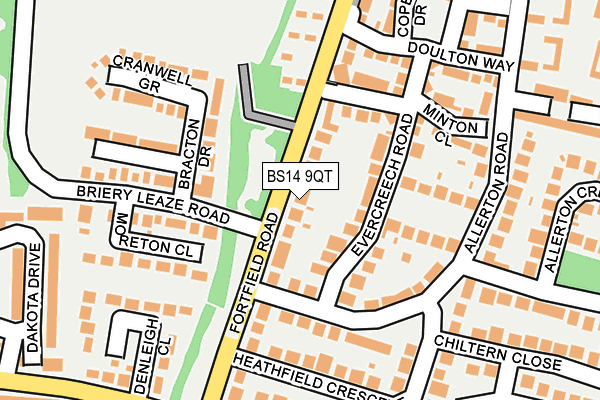BS14 9QT map - OS OpenMap – Local (Ordnance Survey)