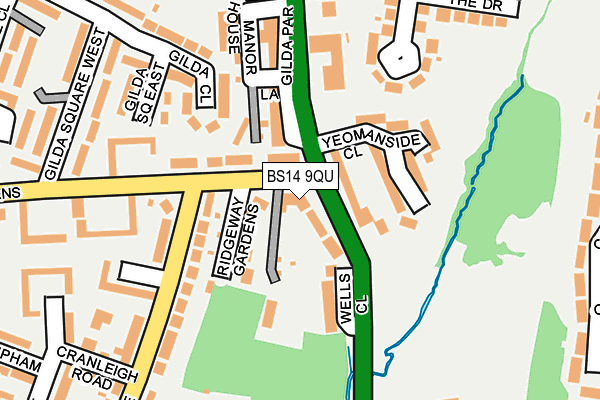 BS14 9QU map - OS OpenMap – Local (Ordnance Survey)