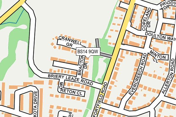 BS14 9QW map - OS OpenMap – Local (Ordnance Survey)