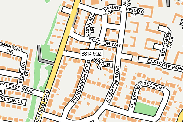 BS14 9QZ map - OS OpenMap – Local (Ordnance Survey)