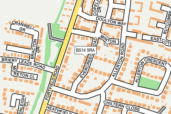 BS14 9RA map - OS OpenMap – Local (Ordnance Survey)