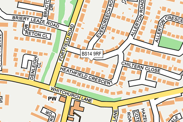BS14 9RF map - OS OpenMap – Local (Ordnance Survey)