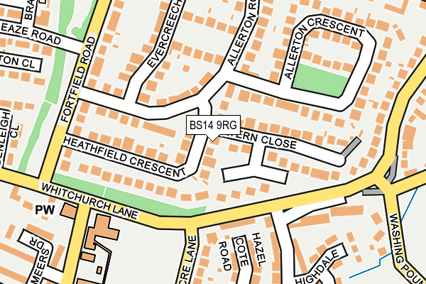 BS14 9RG map - OS OpenMap – Local (Ordnance Survey)