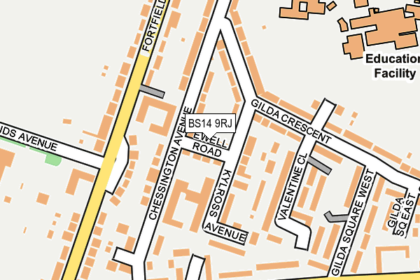 BS14 9RJ map - OS OpenMap – Local (Ordnance Survey)