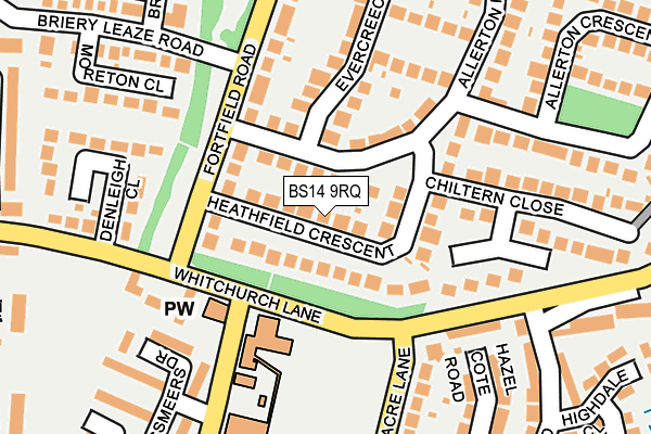 BS14 9RQ map - OS OpenMap – Local (Ordnance Survey)