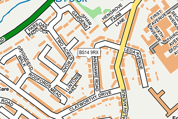 BS14 9RX map - OS OpenMap – Local (Ordnance Survey)