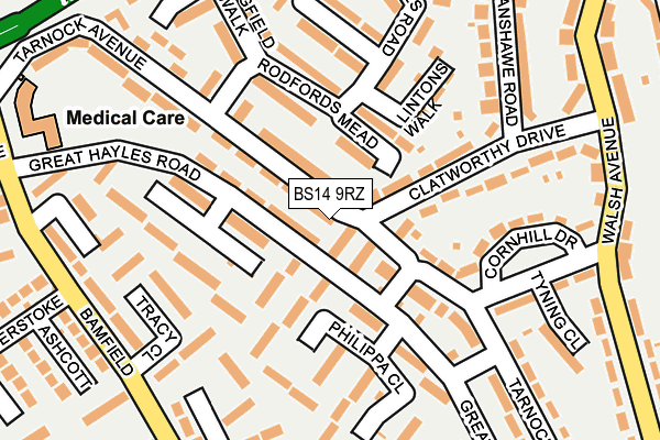 BS14 9RZ map - OS OpenMap – Local (Ordnance Survey)