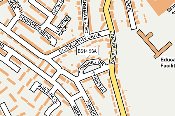 BS14 9SA map - OS OpenMap – Local (Ordnance Survey)